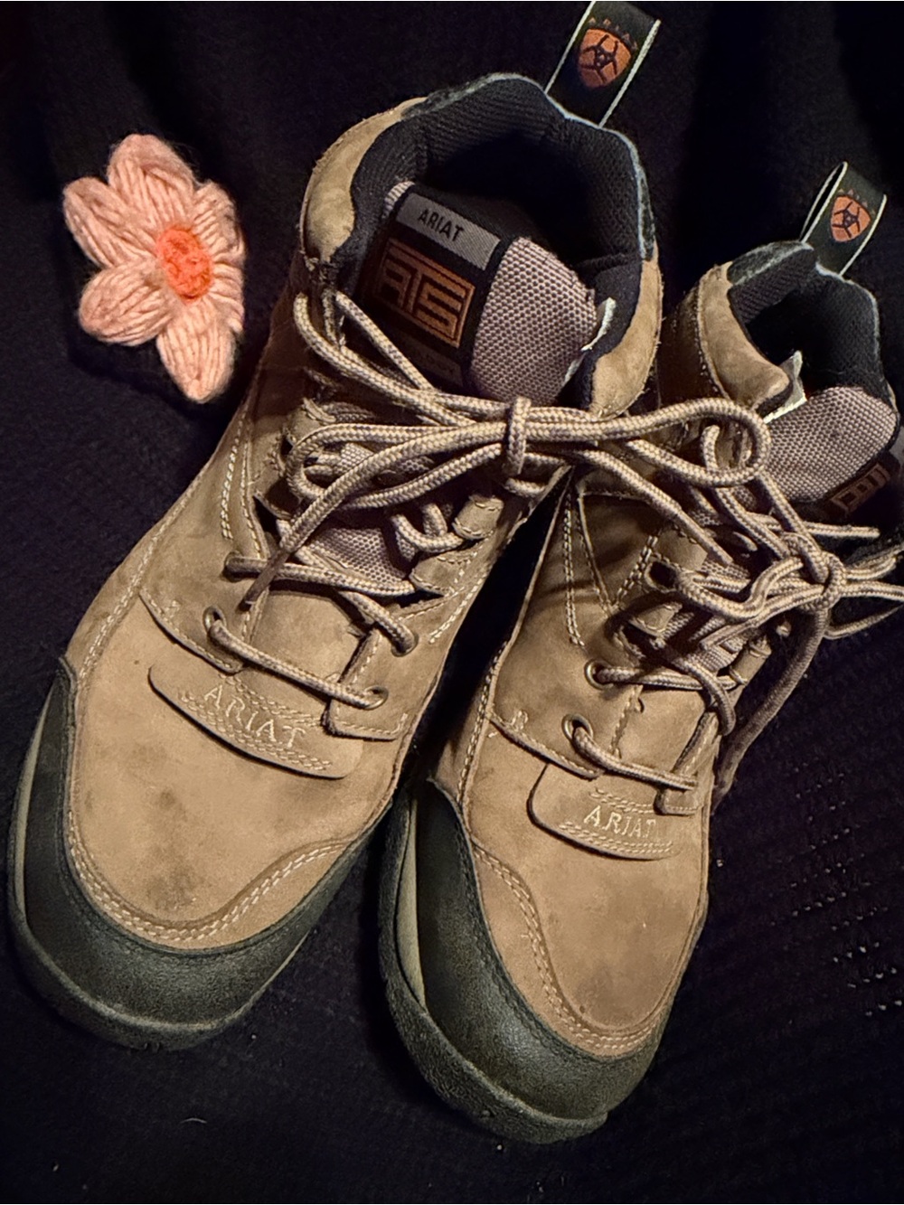Ariat Brown and Black Lace-Up Work Shoes